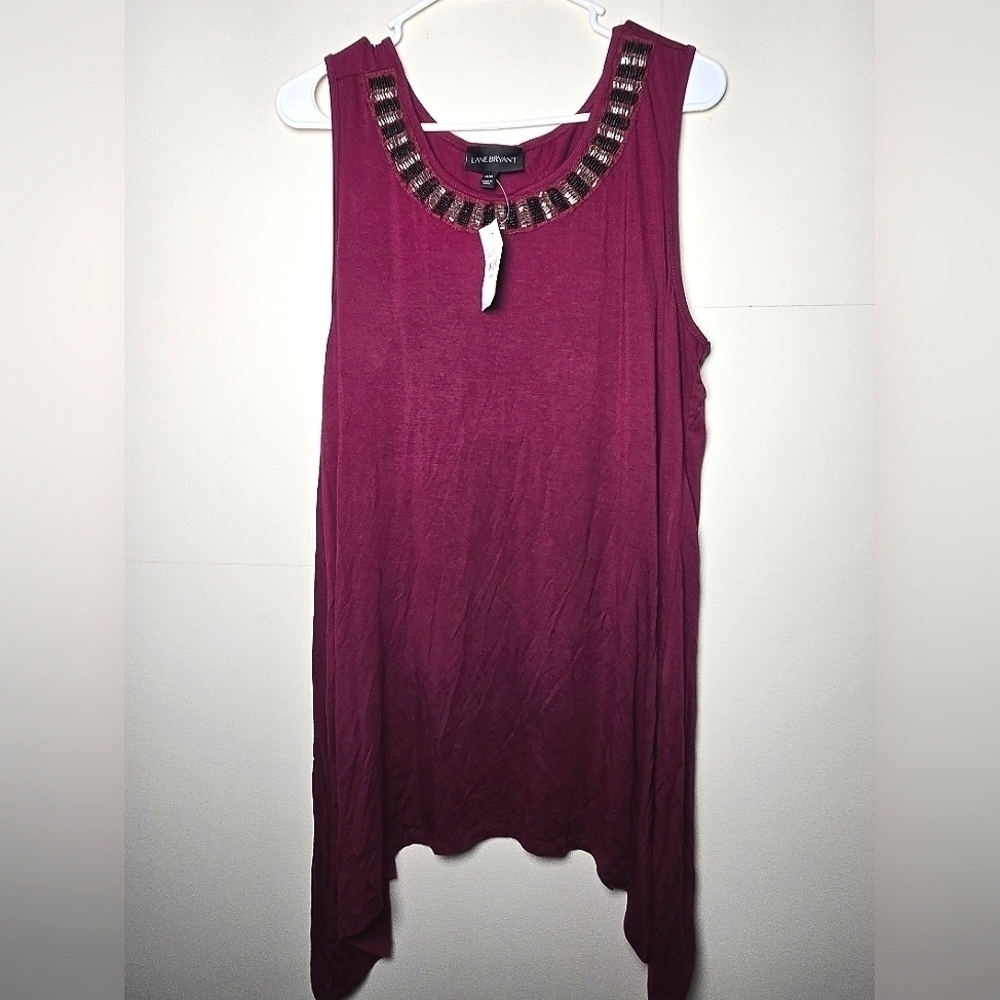 New With Tags Lane Bryant Embellished Shark‎ Bite Tank Top, Size 14/16